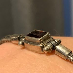 Sterling Silver Handmade garnet bracelet